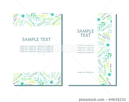 Blue botanical frame 64638232