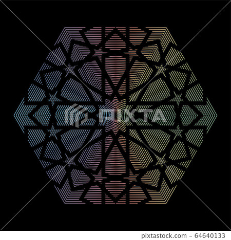 Arabic Hologram Sticker On Black Background Stock Illustration 64640133 Pixta
