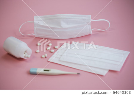 Mask thermometer infectious disease pink Mask thermometer infectious disease pink 64640308