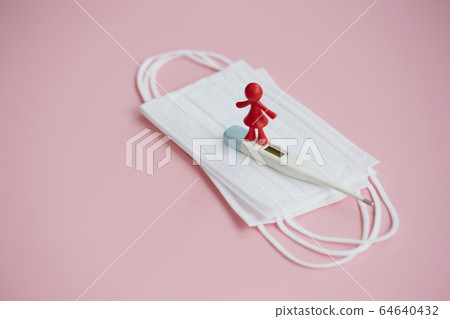 口罩溫度計傳染病粉紅色 64640432