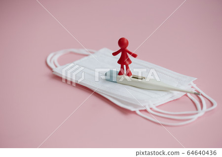 口罩溫度計傳染病粉紅色 64640436