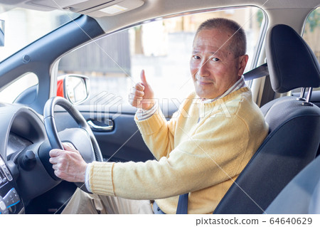 Senior elderly car driving Senior elderly car driving 64640629