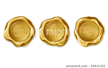 Set of golden wax seals 64641362