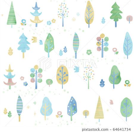 Tree pattern summer 2 - Stock Illustration [64641734] - PIXTA