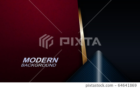 Dark red design with marble effect, silhouette of a corrugated arrow in blue, shiny gold stripe 64641869