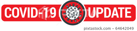 Covid-19 Update sign with virus illustration 64642049