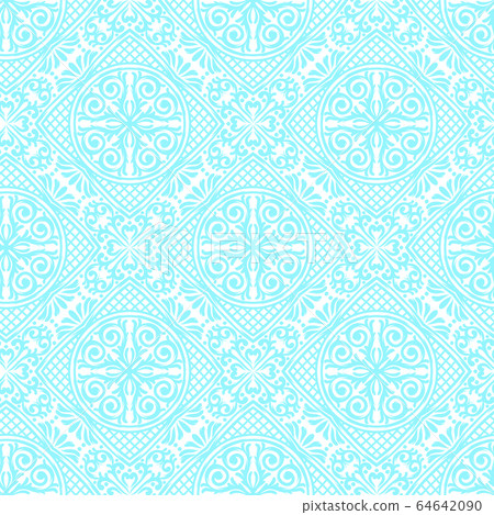 Italian ceramic tile pattern. Mediterranean porcelain pottery. 64642090