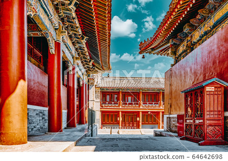 Beautiful View of Yonghegong Lama Temple.Beijing. Beautiful View of Yonghegong Lama Temple.Beijing. 64642698