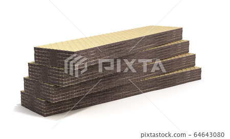 Four rectangle shape wafer biscuits 3d render on 64643080