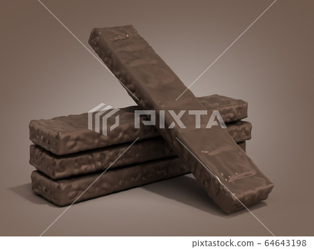 Four rectangle shape wafer biscuits in chocolate 64643198