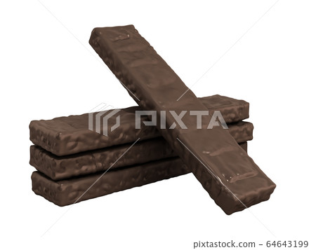 Four rectangle shape wafer biscuits in chocolate 64643199