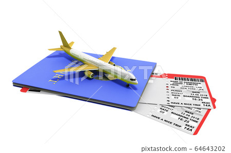 Modern World traveling world concept passport with Modern World traveling world concept passport with 64643202