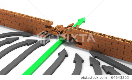 obstacle management concept green arrow breaks obstacle management concept green arrow breaks 64643203