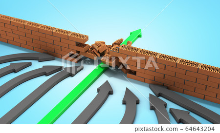 obstacle management concept green arrow breaks obstacle management concept green arrow breaks 64643204