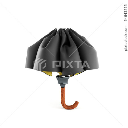 closed two tone umbrella 3d render on white closed two tone umbrella 3d render on white 64643213