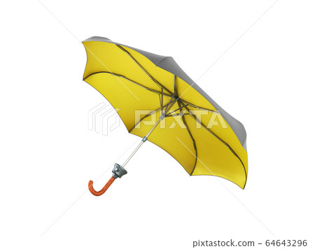 Opened two tone umbrella 3d render on white no 64643296