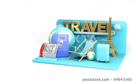 Minimal simple travel podium holidays vacation and 64643360