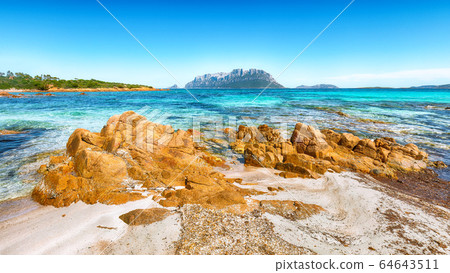 Fantastic azure water with rocks at Doctors beach Fantastic azure water with rocks at Doctors beach 64643511