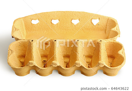From above open cardboard egg tray From above open cardboard egg tray 64643622