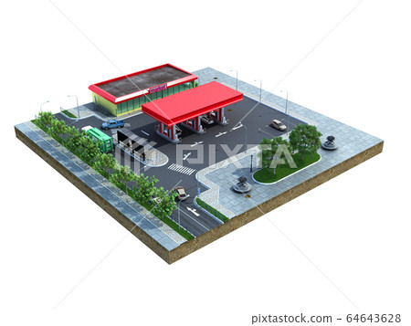 piece of land Gas station with parking on the 64643628