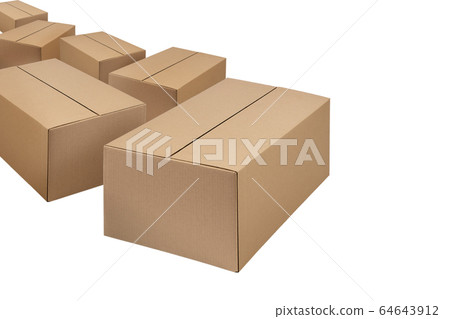 cartoon box isolated on white box for parcels and crossings. moving box. 64643912