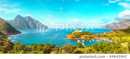 Girolata bay in natural reserve of Scandola. 64643942