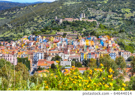 colourful houses of old town Bosa in Sardinia colourful houses of old town Bosa in Sardinia 64644014