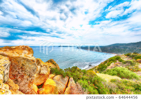 Fantastic view of Capo Carbonara beach with Fantastic view of Capo Carbonara beach with 64644456