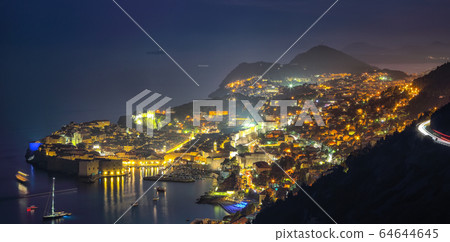 Aerial panoramic view of the old town of Dubrovnik Aerial panoramic view of the old town of Dubrovnik 64644645