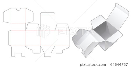 Simple packaging box die cut template 64644767