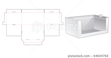 Stackable tray die cut template 64644768