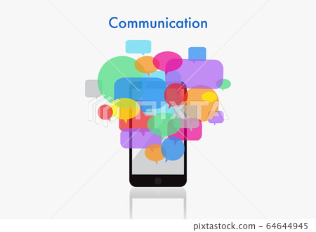 Colourful speech bubbles, Smart phone communication concept. 64644945