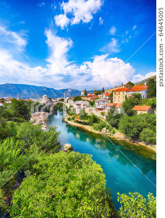 Fantastic Skyline of Mostar with the Mostar 64645005