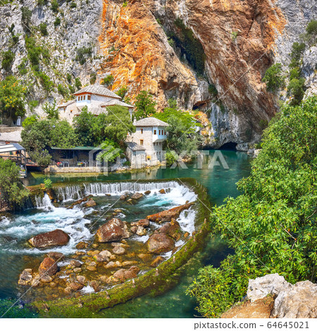 Dervish monastery or tekke at the Buna River Dervish monastery or tekke at the Buna River 64645021