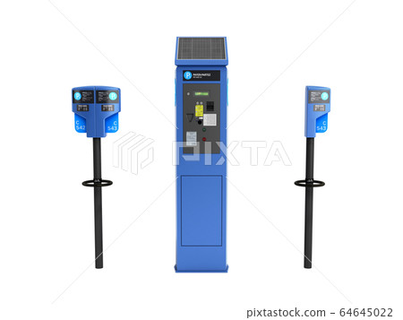Parking meter machine 3d render on white no shadow Parking meter machine 3d render on white no shadow 64645022