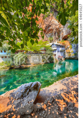 Dervish monastery or tekke at the Buna River Dervish monastery or tekke at the Buna River 64645027