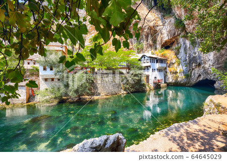 Dervish monastery or tekke at the Buna River Dervish monastery or tekke at the Buna River 64645029
