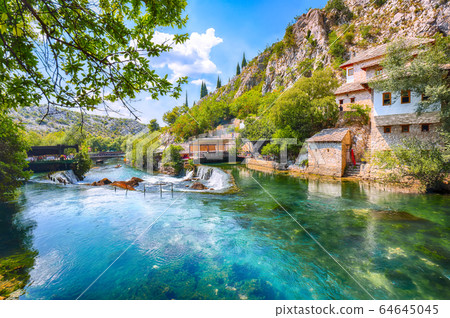 Dervish monastery or tekke at the Buna River Dervish monastery or tekke at the Buna River 64645045