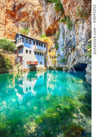 Dervish monastery or tekke at the Buna River Dervish monastery or tekke at the Buna River 64645052
