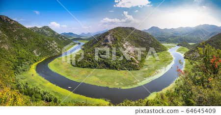 Fantastic view of the Crnojevic river bend around 64645409