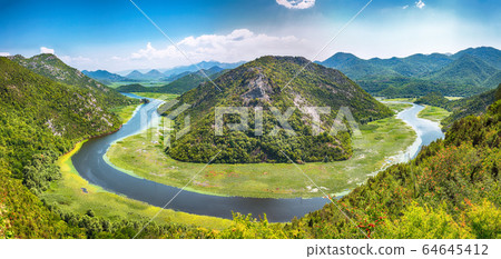 Fantastic view of the Crnojevic river bend around Fantastic view of the Crnojevic river bend around 64645412