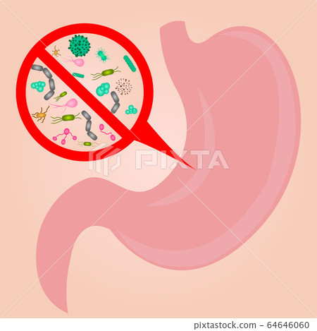Stop microbes in stomach sign 64646060