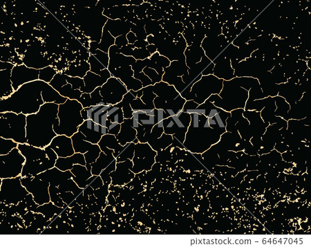 Patina scratch golden elements. Vector gold grunge texture. Trendy glamour background. 64647045