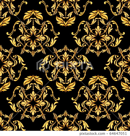 Seamless baroque pattern with golden scrolls 64647051