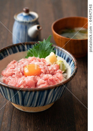 Negitoro on a bowl Negitoro on a bowl 64647548