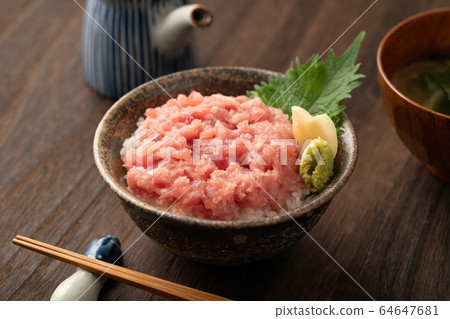 Negitoro on a bowl Negitoro on a bowl 64647681