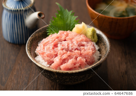 Negitoro on a bowl Negitoro on a bowl 64647686