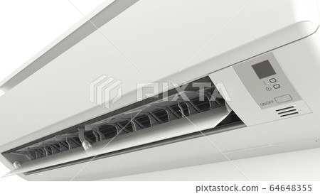 White color air conditioner machine 3d render on 64648355