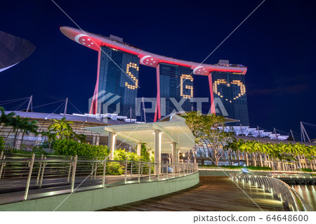 Window characters of Singapore Marina Bay Sands Hotel 64648600