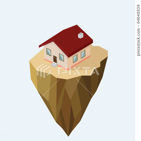 Flat vector isometric house on land Flat vector isometric house on land 64648939